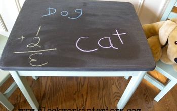 Child's Table and Chair Makeover With Chalkboard and Milk Paint