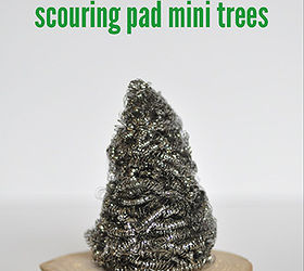 how to make a scouring pad mini christmas tree craft, christmas decorations, crafts, seasonal holiday decor