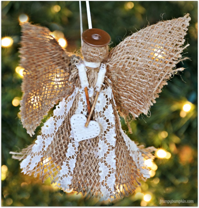 burlap angel christmas ornament, christmas decorations, crafts, how to, seasonal holiday decor