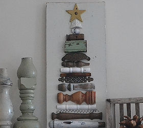 how to create a christmas tree decor out of old posts, christmas decorations, crafts, seasonal holiday decor, woodworking projects