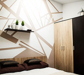 how to create a geometric wall pattern, painting, wall decor