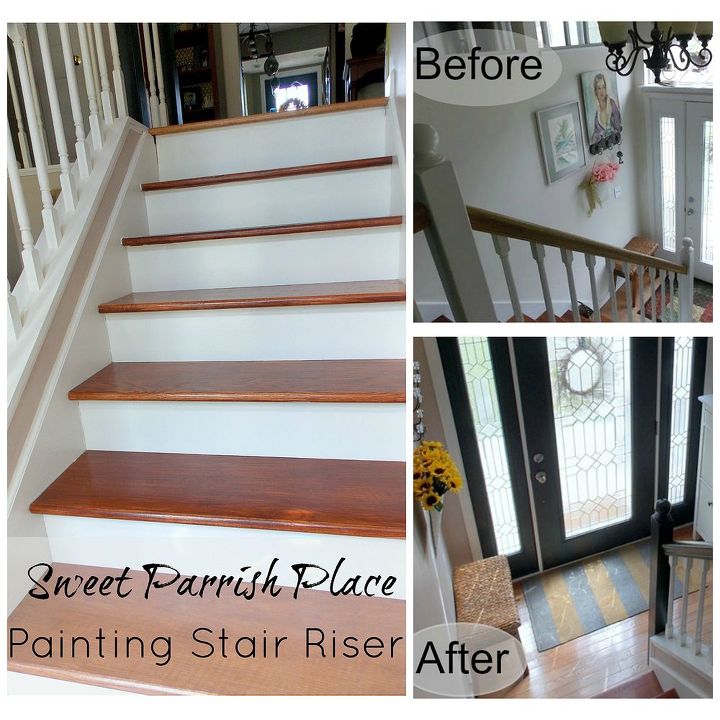 painting stair risers, diy, painting, stairs