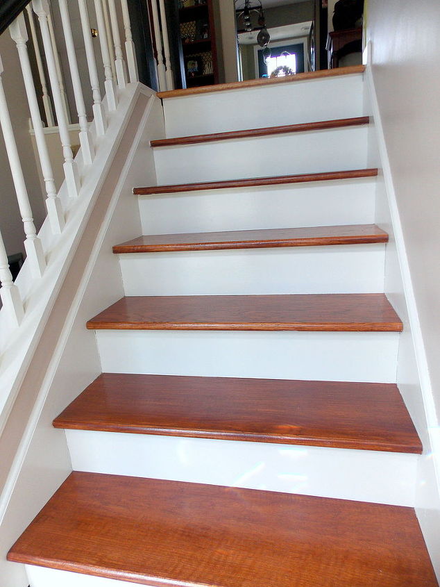 painting stair risers, diy, painting, stairs