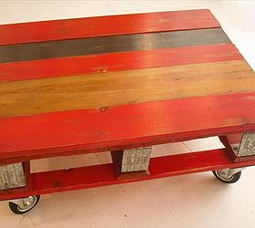 http www 99pallets com pallet tables red pallet coffee table with in, diy, how to, painted furniture, pallet, repurposing upcycling