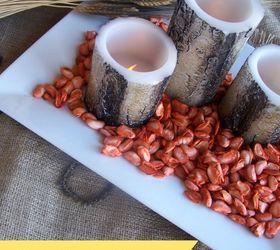 a thanksgiving centerpieces using beans and candles, crafts, seasonal holiday decor, thanksgiving decorations