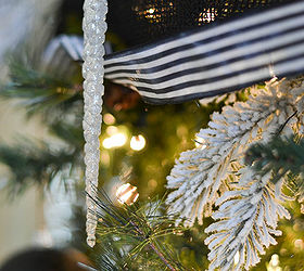 black white burlap christmas tree decorations, christmas decorations, crafts, seasonal holiday decor