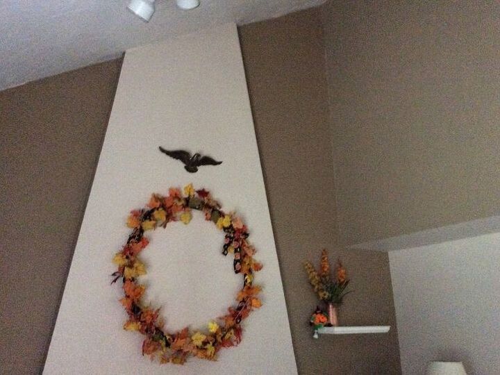 fireplace decor ideas for fall, fireplaces mantels, Showing high and how it ties into the walls
