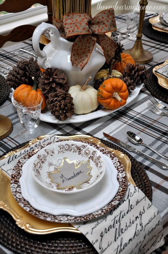 thanksgiving tablescape idea, seasonal holiday decor, thanksgiving decorations