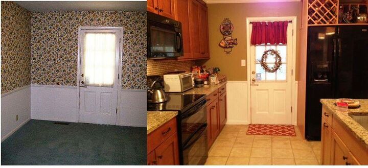 from formal dining room to beautiful kitchen, home improvement, kitchen design, Before formal dining room After kitchen