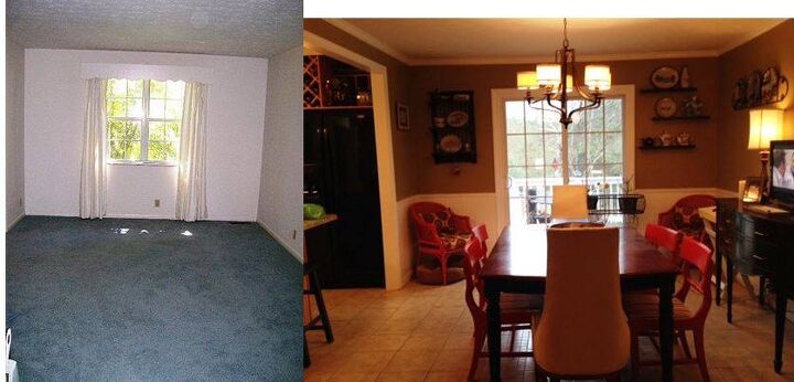 from 1970 s formal living room to informal dining room, doors, flooring, home improvement, kitchen design, Before After