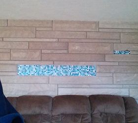how to cover up wall title, concrete masonry, home decor, What to do with the ugly blue tile