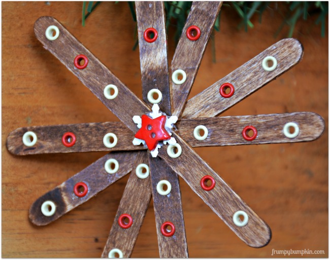 popsicle stick snowflakes craft project idea, crafts