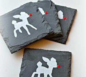who else wants these rudolph the red nosed reindeer coasters, christmas decorations, crafts, seasonal holiday decor