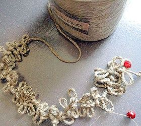 loopy jute twine garland with bells, crafts, seasonal holiday decor, wreaths