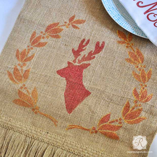 how to stencil christmas table decor for your holiday dinner, christmas decorations, how to, seasonal holiday decor
