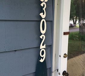 craft upcycle boat oar address sign, chalk paint, crafts, repurposing upcycling