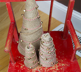 how to make burlap jingle bell trees, christmas decorations, crafts, seasonal holiday decor