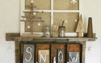 Árboles rústicos y muñecos de nieve en la estantería
