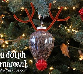 rudolph ornament craft, christmas decorations, crafts, seasonal holiday decor