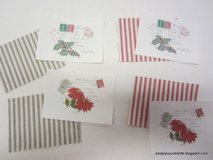 handmade french christmas postcard ornaments, christmas decorations, crafts, seasonal holiday decor