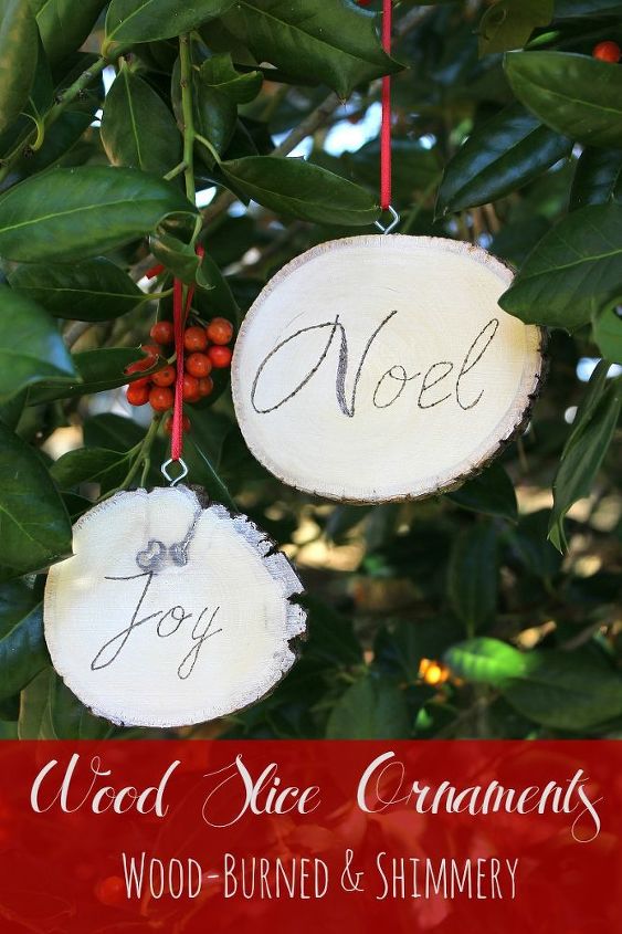 rustic wood slice ornaments, christmas decorations, crafts, seasonal holiday decor
