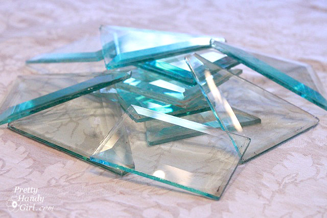 adornos de cristal biselado a partir de una vieja lmpara de latn