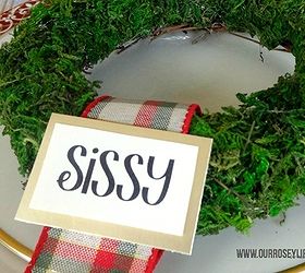 how to make a christmas place card moss wreath, christmas decorations, crafts, seasonal holiday decor, wreaths