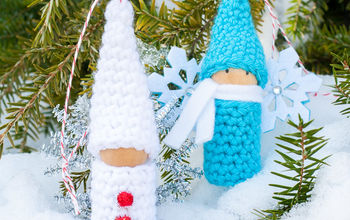 Crochet Gnome Cork Peg Doll Ornament