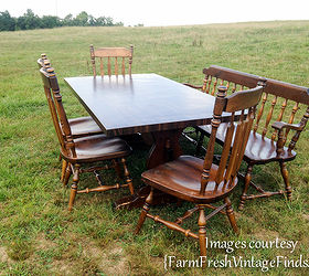 how to paint a dining room table chairs by farm fresh vintage finds, how to, painted furniture