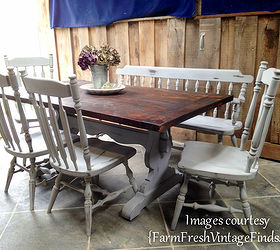 how to paint a dining room table chairs by farm fresh vintage finds, how to, painted furniture