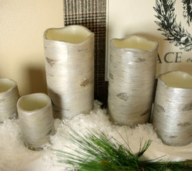 pottery barn knockoff diy birch candles, christmas decorations, crafts, seasonal holiday decor