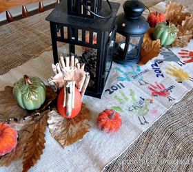 diy thanksgiving table runner, crafts, seasonal holiday decor, thanksgiving decorations