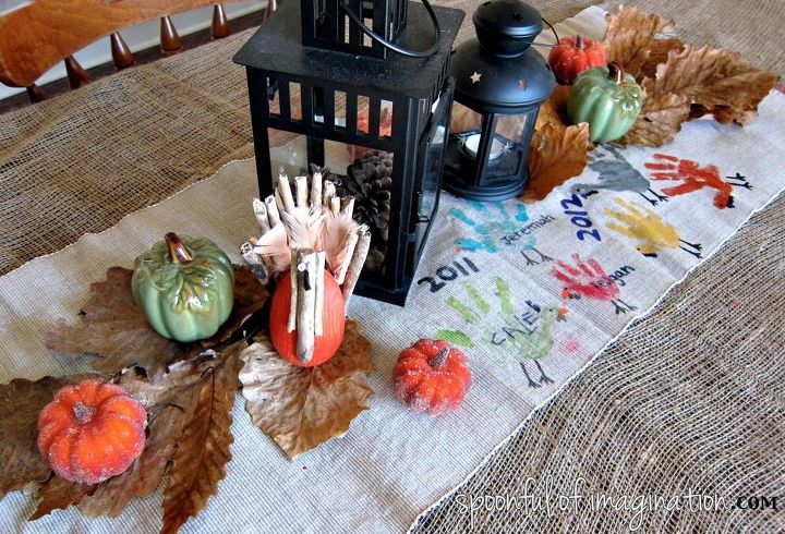 diy thanksgiving table runner, crafts, seasonal holiday decor, thanksgiving decorations