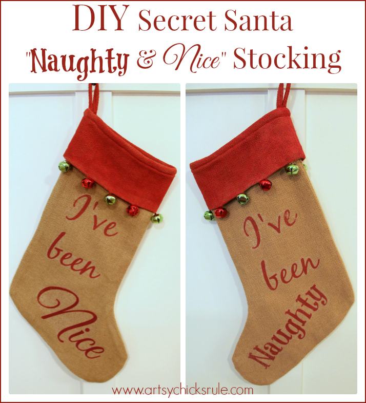 how to make a naughty nice burlap stocking, christmas decorations, crafts, seasonal holiday decor