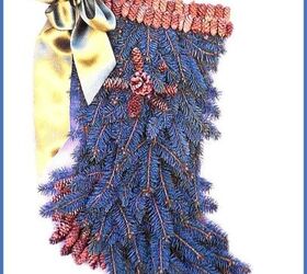 how to make blue spruce stocking shaped door wreath, crafts, seasonal holiday decor, wreaths