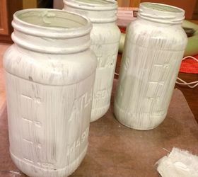 how to make painted snowy mason jars, christmas decorations, crafts, mason jars, seasonal holiday decor