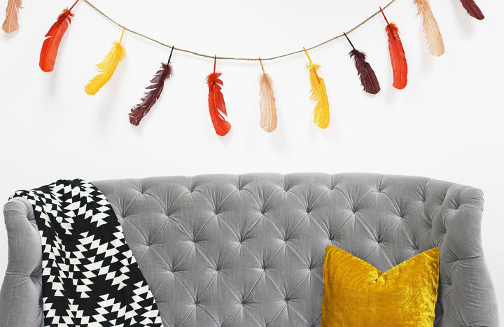 how to make thanksgiving feather garland, crafts, seasonal holiday decor, thanksgiving decorations