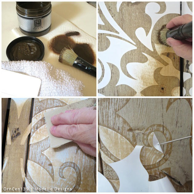 stencil how to a rustic cabinet makeover with modello r stencils