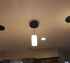 how to fix a pendant light at the ceiling, diy, electrical, home maintenance repairs, how to, Middle light has separated from the recessed part of the fixture