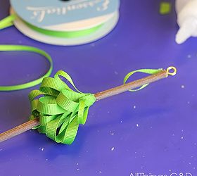 how to make a ribbon and stick christmas tree ornament, christmas decorations, crafts, seasonal holiday decor