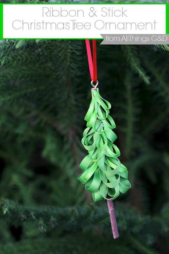 how to make a ribbon and stick christmas tree ornament, christmas decorations, crafts, seasonal holiday decor