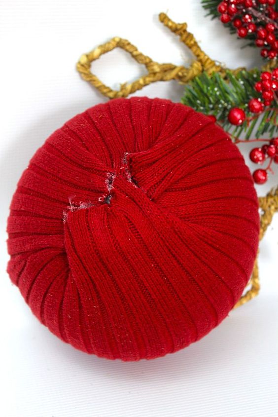 how to make ornaments from old sweaters and balls, christmas decorations, crafts, seasonal holiday decor