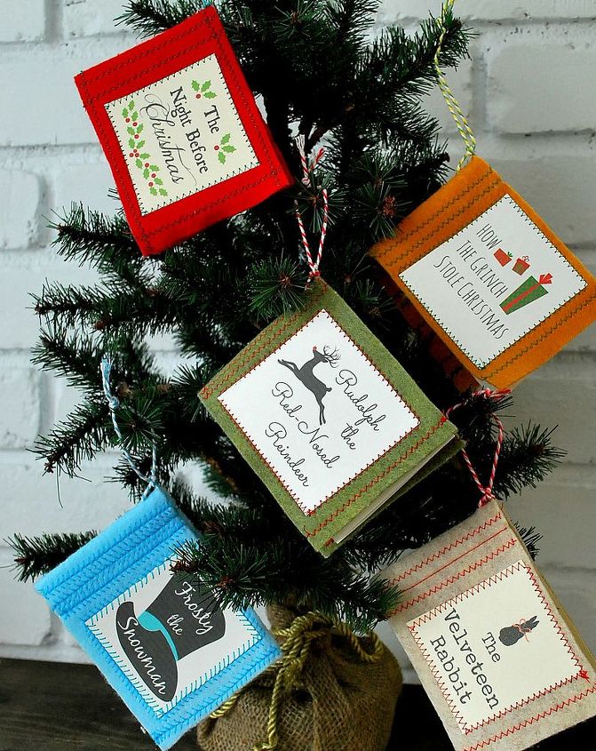 how to make mini felt christmas book ornaments, christmas decorations, crafts, seasonal holiday decor