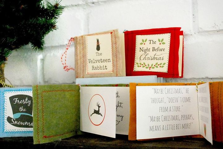 how to make mini felt christmas book ornaments, christmas decorations, crafts, seasonal holiday decor