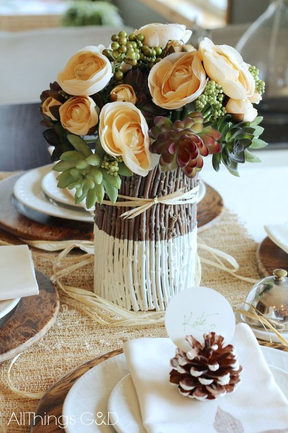 fall tablescape, crafts, flowers, home decor, seasonal holiday decor, succulents