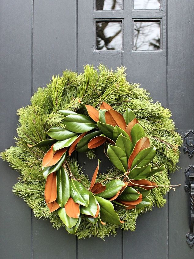 diy wreath double magnolia for your front door, christmas decorations, crafts, seasonal holiday decor, wreaths