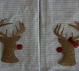 handmade mr and mrs rudolph towels, christmas decorations, crafts, seasonal holiday decor