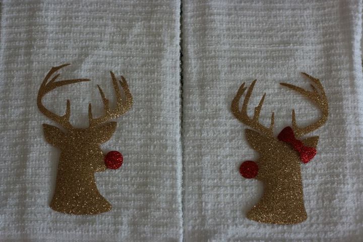 handmade mr and mrs rudolph towels, christmas decorations, crafts, seasonal holiday decor