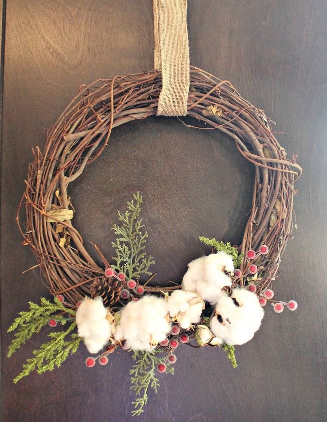 easy cotton wreaths, crafts, wreaths