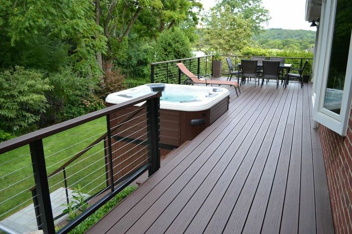 outdoor enthusiasts get new deck and hot tub, decks, outdoor living, patio, spas, Deck Railings